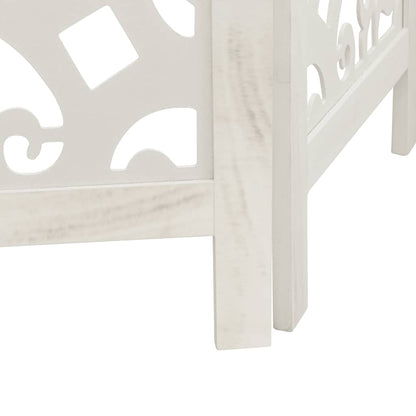 vidaXL Room Divider 3 Panels White Solid Wood Paulownia