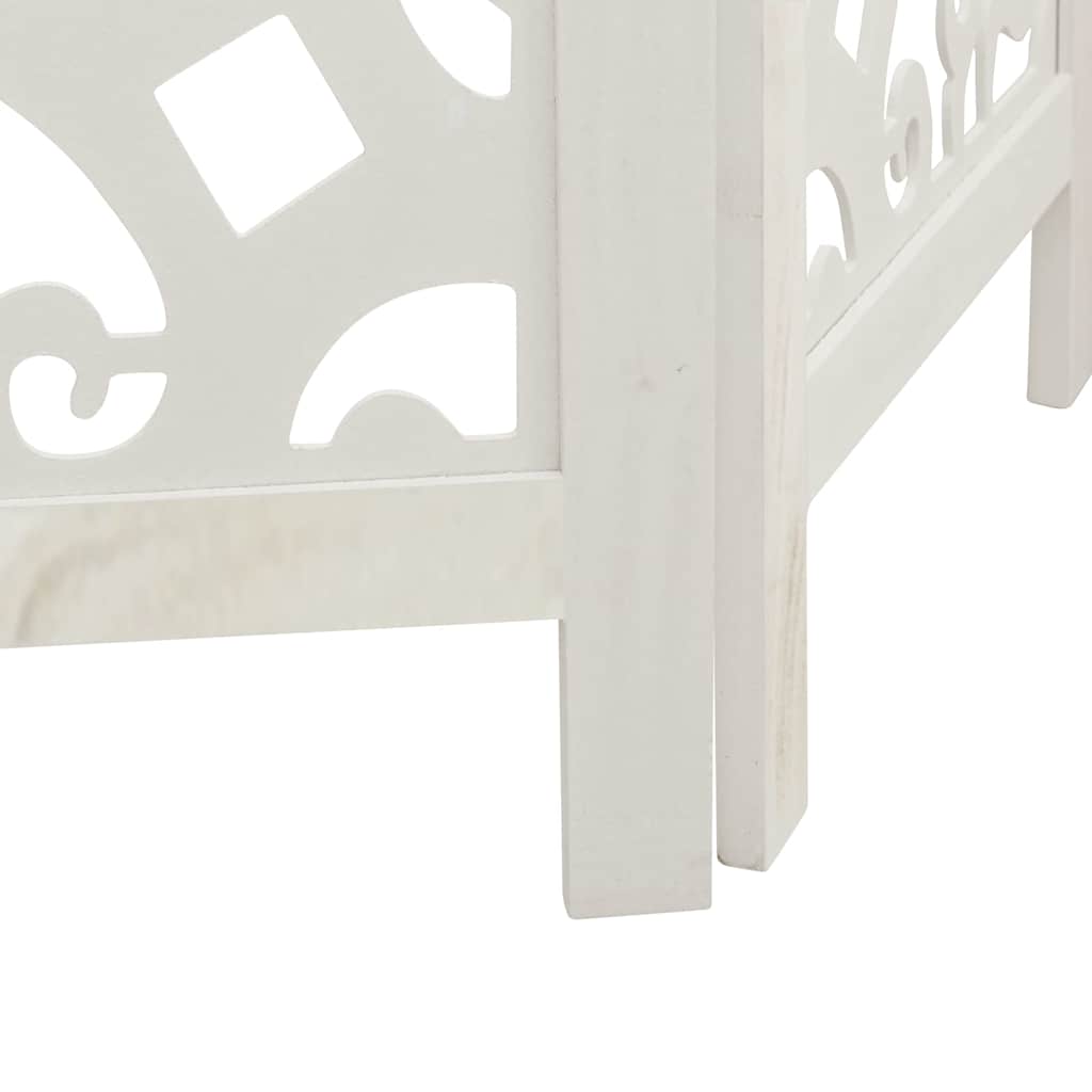 vidaXL Room Divider 4 Panels White Solid Wood Paulownia