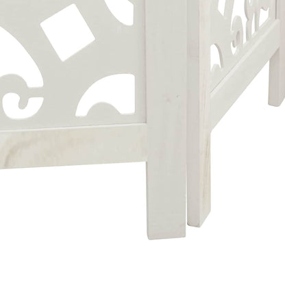 vidaXL Room Divider 4 Panels White Solid Wood Paulownia
