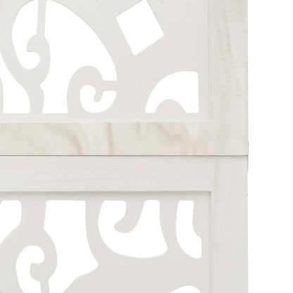 vidaXL Room Divider 4 Panels White Solid Wood Paulownia