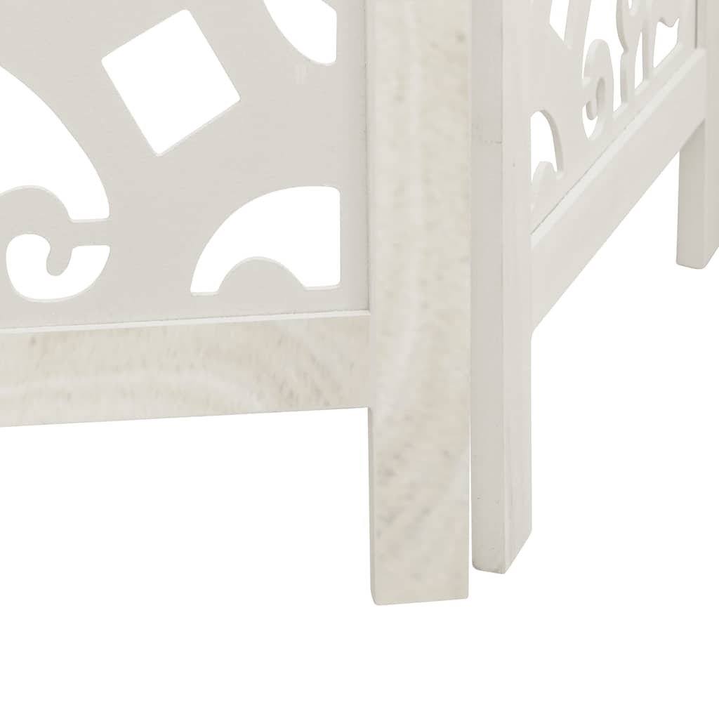 vidaXL Room Divider 4 Panels White Solid Wood Paulownia