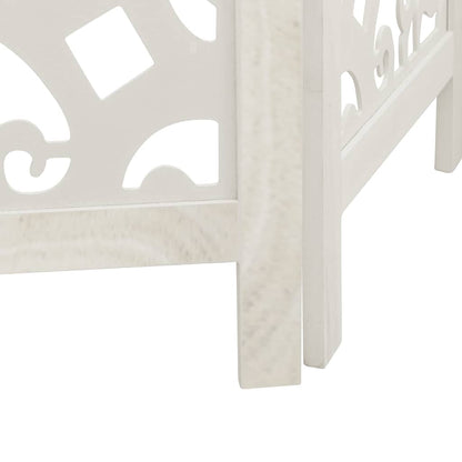 vidaXL Room Divider 4 Panels White Solid Wood Paulownia