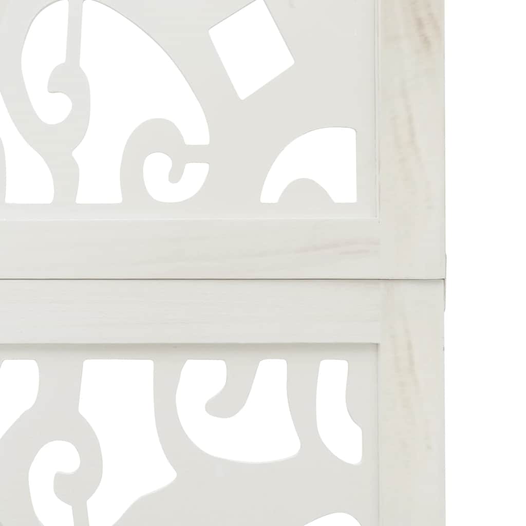 vidaXL Room Divider 5 Panels White Solid Wood Paulownia