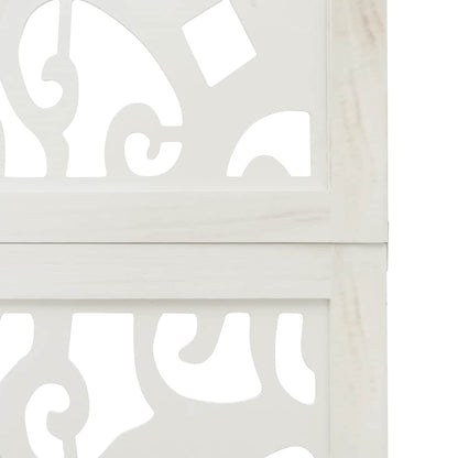 vidaXL Room Divider 5 Panels White Solid Wood Paulownia
