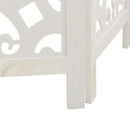 vidaXL Room Divider 5 Panels White Solid Wood Paulownia