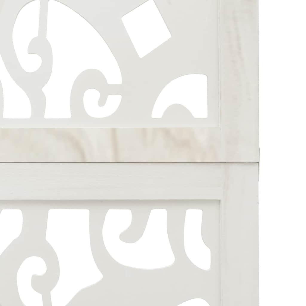 vidaXL Room Divider 5 Panels White Solid Wood Paulownia
