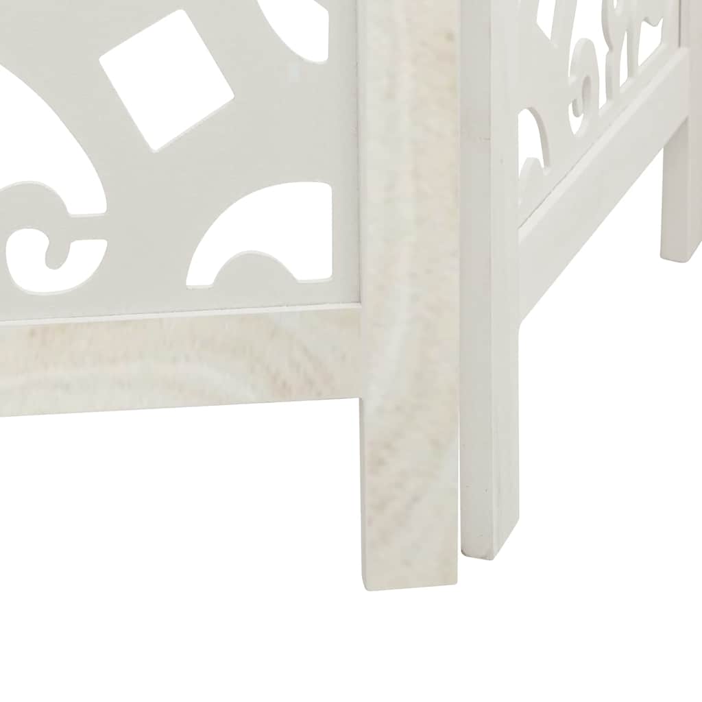 vidaXL Room Divider 5 Panels White Solid Wood Paulownia