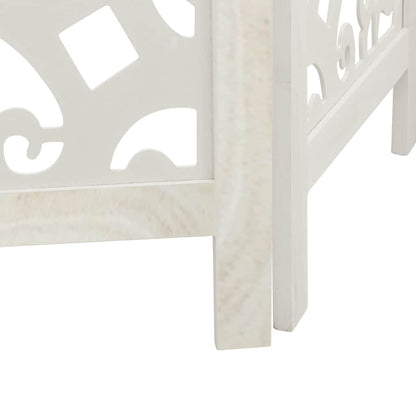 vidaXL Room Divider 5 Panels White Solid Wood Paulownia