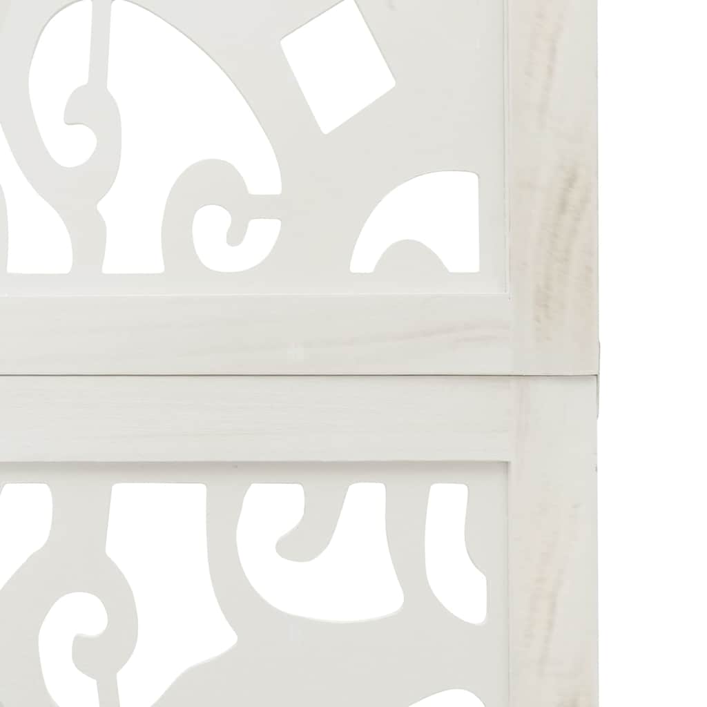 vidaXL Room Divider 6 Panels White Solid Wood Paulownia