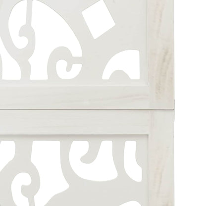 vidaXL Room Divider 6 Panels White Solid Wood Paulownia