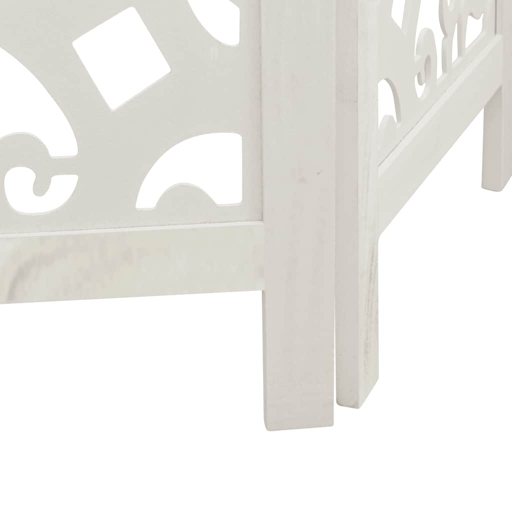 vidaXL Room Divider 6 Panels White Solid Wood Paulownia