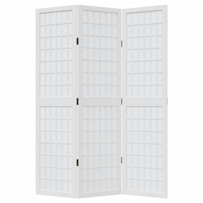vidaXL Room Divider 3 Panels White Solid Wood Paulownia