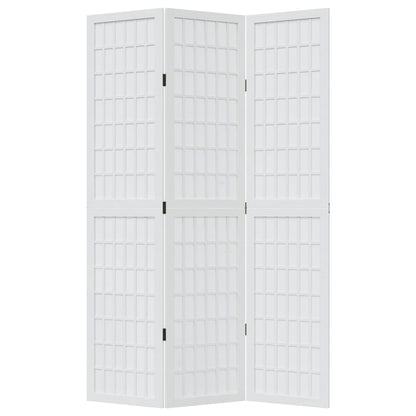 vidaXL Room Divider 3 Panels White Solid Wood Paulownia