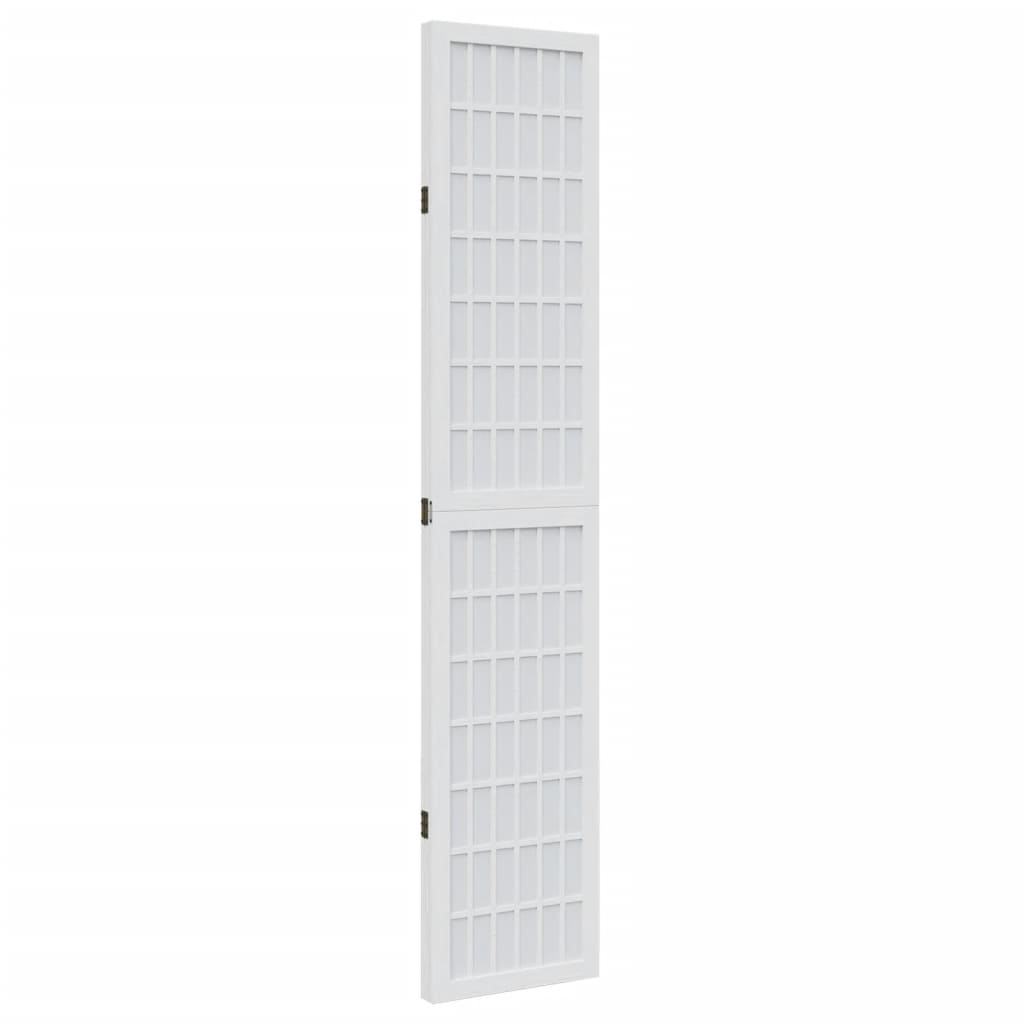 vidaXL Room Divider 3 Panels White Solid Wood Paulownia