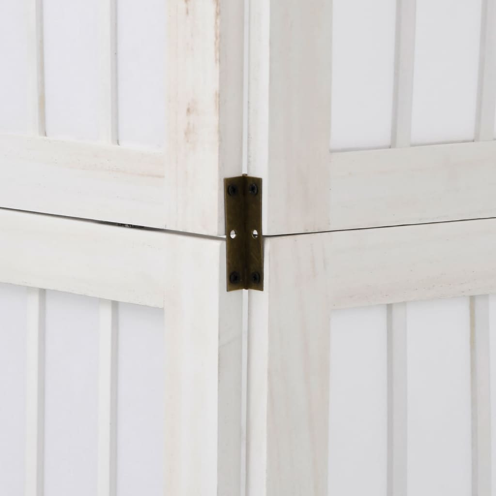 vidaXL Room Divider 3 Panels White Solid Wood Paulownia