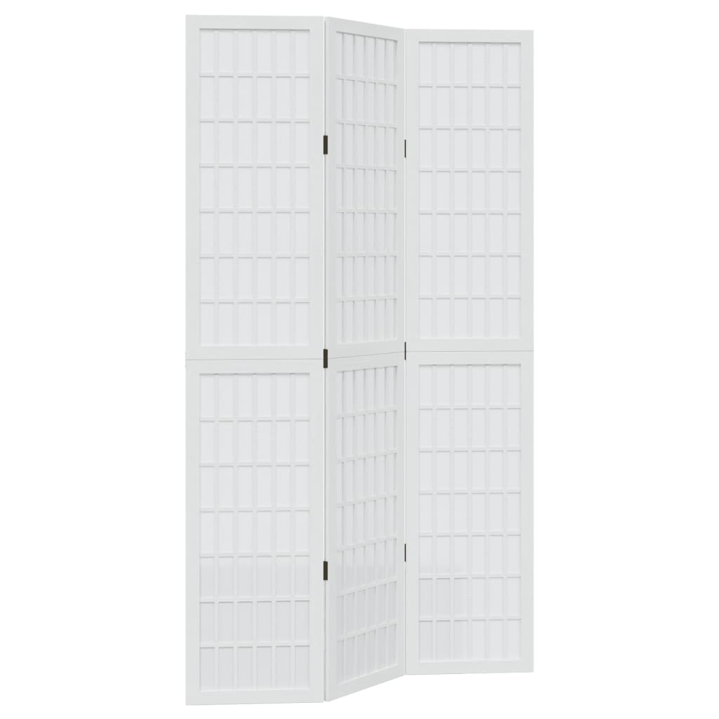 vidaXL Room Divider 3 Panels White Solid Wood Paulownia