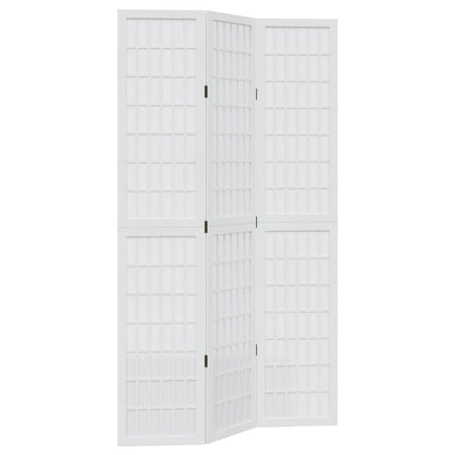 vidaXL Room Divider 3 Panels White Solid Wood Paulownia