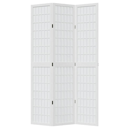 vidaXL Room Divider 3 Panels White Solid Wood Paulownia