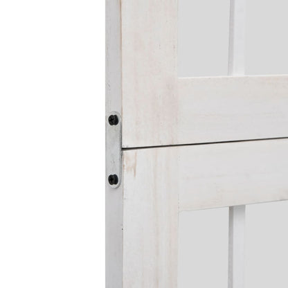 vidaXL Room Divider 3 Panels White Solid Wood Paulownia