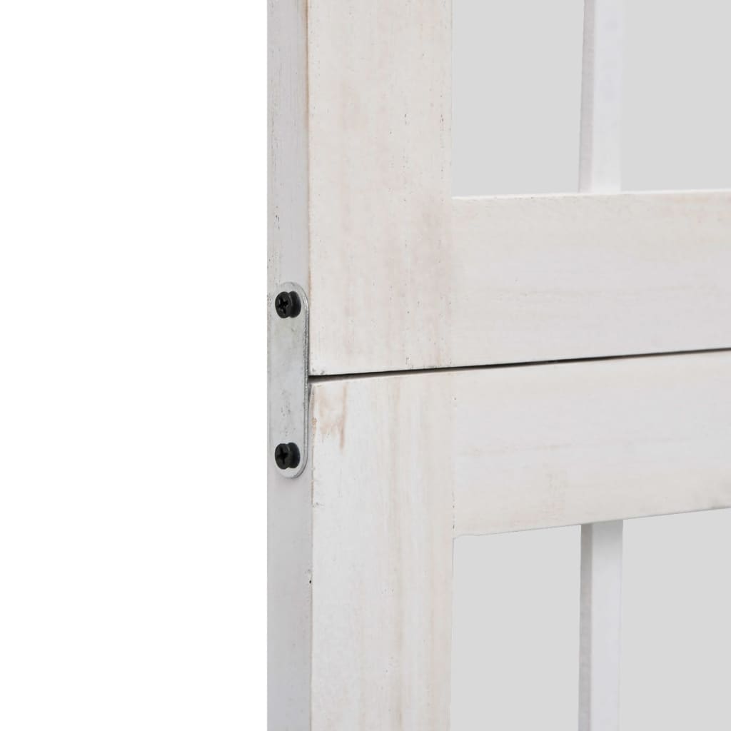 vidaXL Room Divider 4 Panels White Solid Wood Paulownia