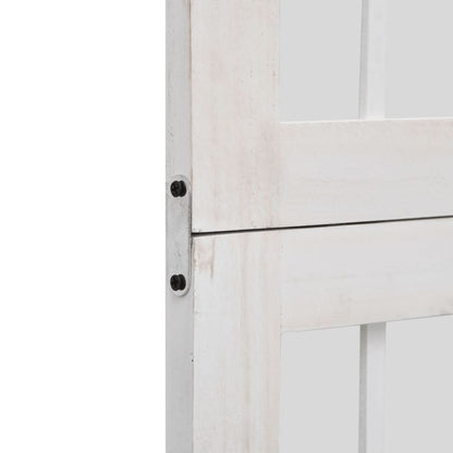 vidaXL Room Divider 4 Panels White Solid Wood Paulownia