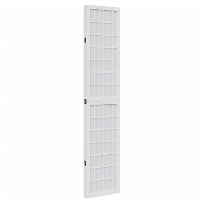 vidaXL Room Divider 4 Panels White Solid Wood Paulownia