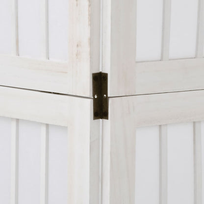 vidaXL Room Divider 4 Panels White Solid Wood Paulownia