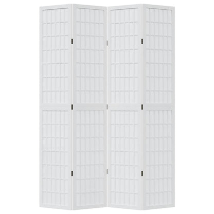vidaXL Room Divider 4 Panels White Solid Wood Paulownia