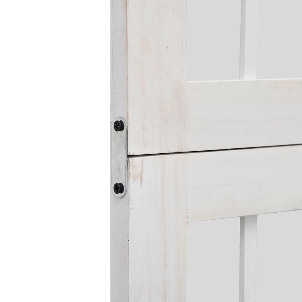 vidaXL Room Divider 4 Panels White Solid Wood Paulownia