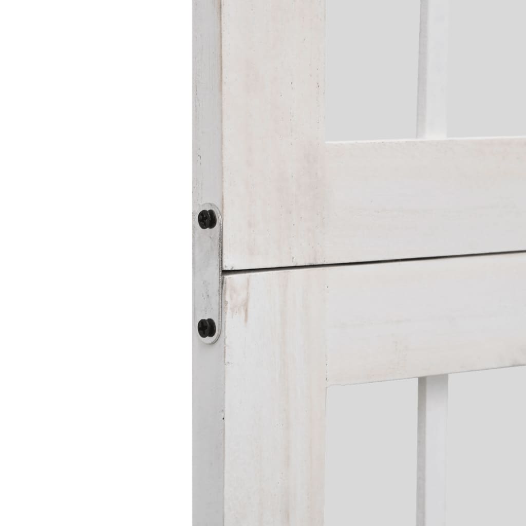 vidaXL Room Divider 5 Panels White Solid Wood Paulownia