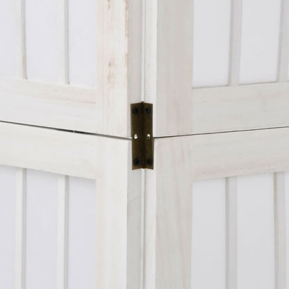 vidaXL Room Divider 6 Panels White Solid Wood Paulownia