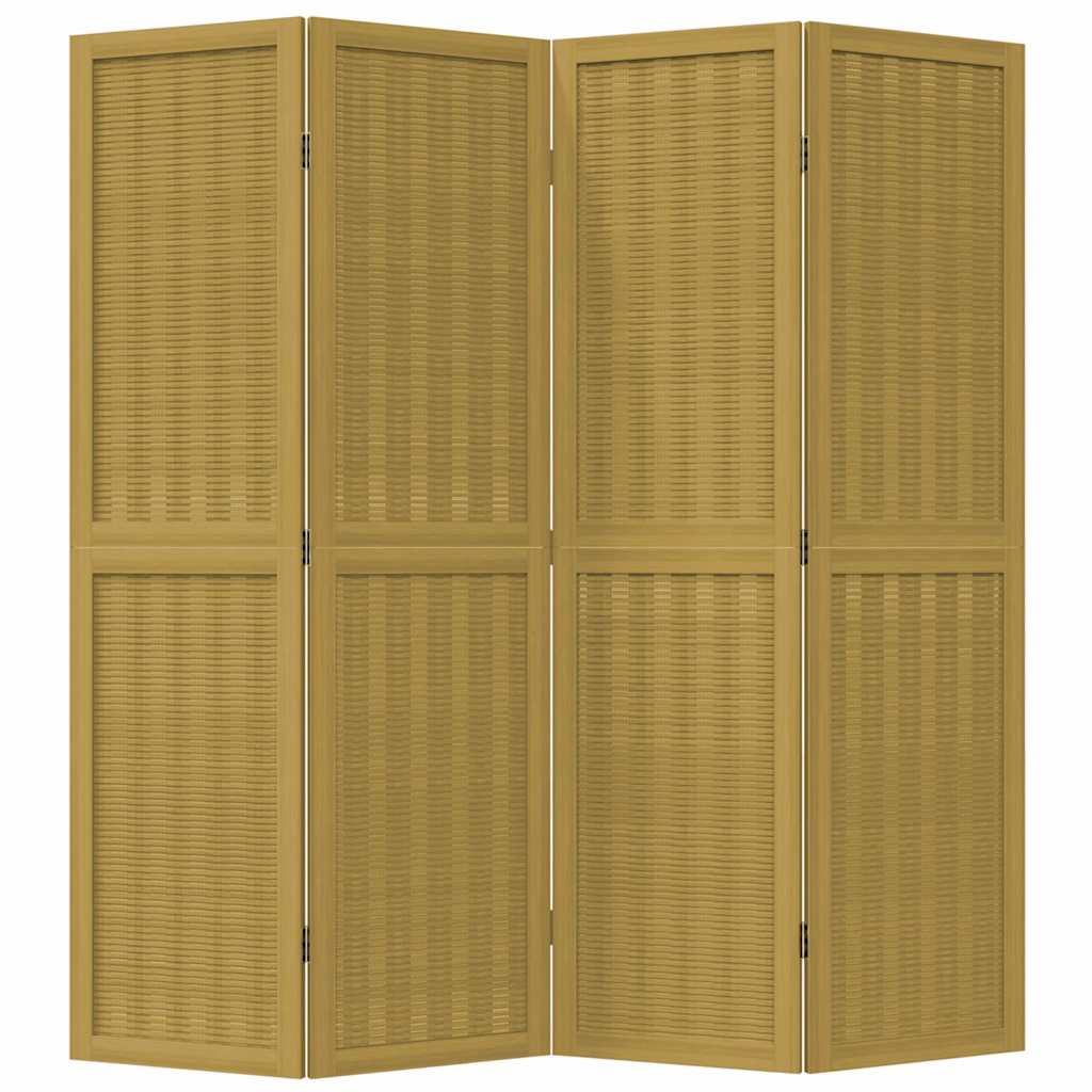 vidaXL Room Divider 4 Panels Brown Solid Wood Paulownia