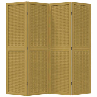 vidaXL Room Divider 4 Panels Brown Solid Wood Paulownia