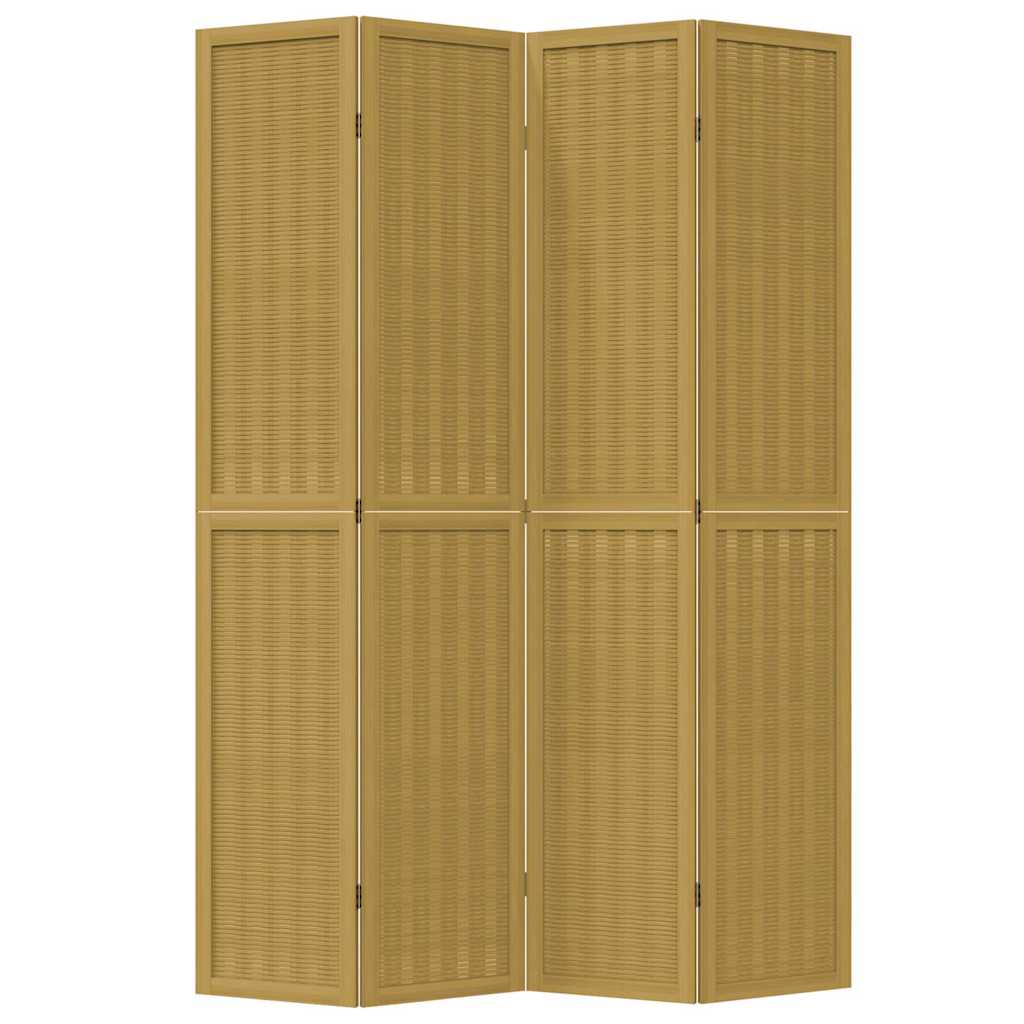 vidaXL Room Divider 4 Panels Brown Solid Wood Paulownia