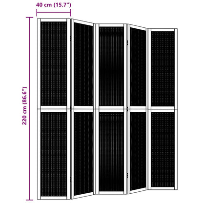 vidaXL Room Divider 5 Panels Brown Solid Wood Paulownia