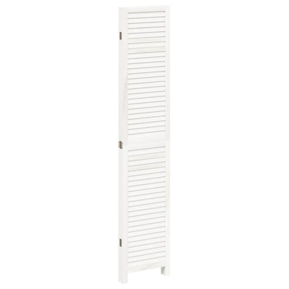 vidaXL Room Divider 4 Panels White Solid Wood Paulownia