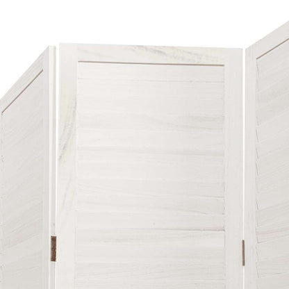 vidaXL Room Divider 4 Panels White Solid Wood Paulownia
