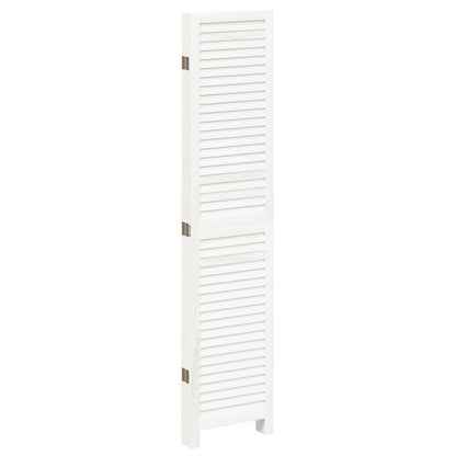 vidaXL Room Divider 5 Panels Retro White Solid Wood Paulownia