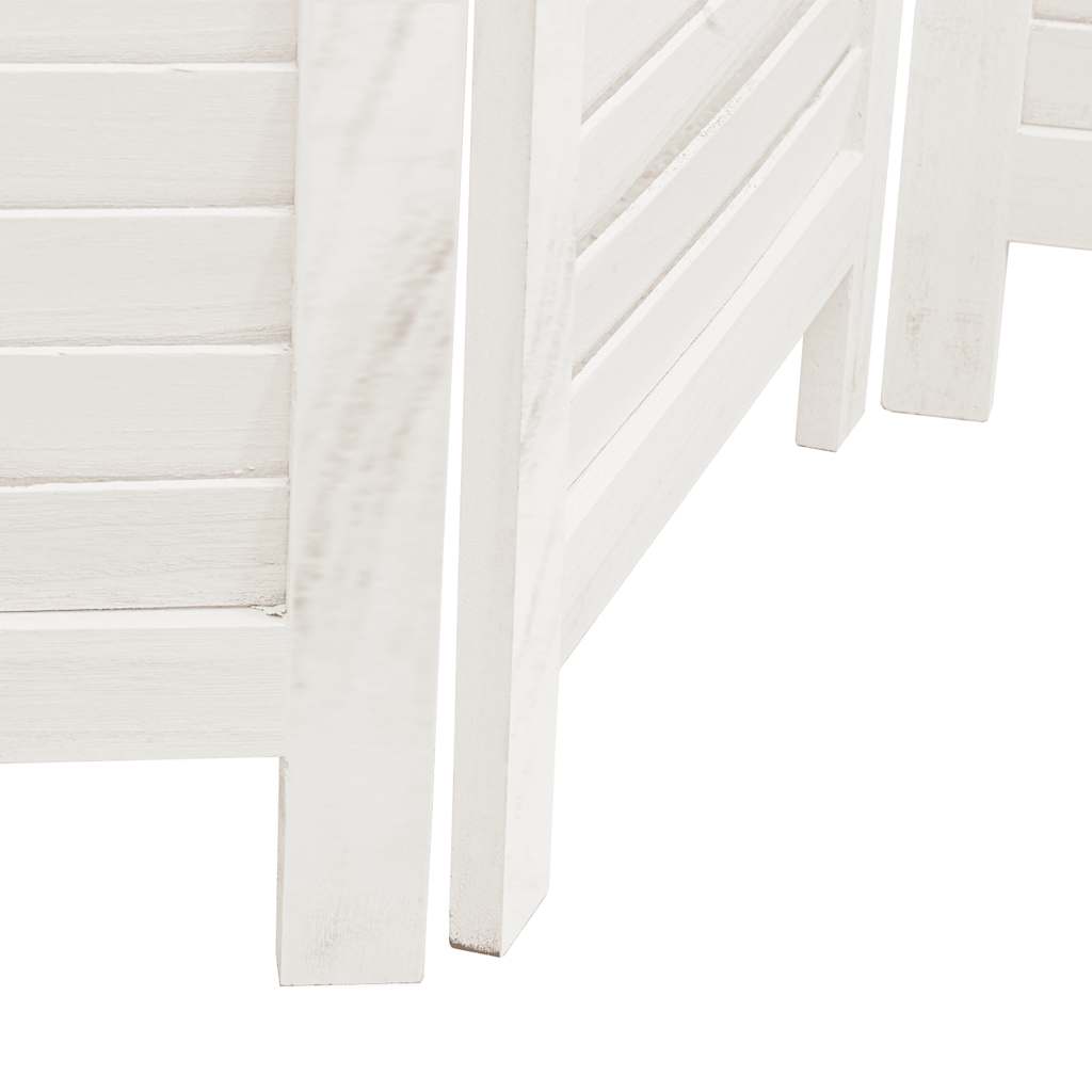 vidaXL Room Divider 5 Panels Retro White Solid Wood Paulownia
