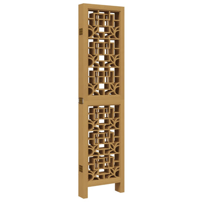 vidaXL Room Divider 6 Panels Brown Solid Wood Paulownia