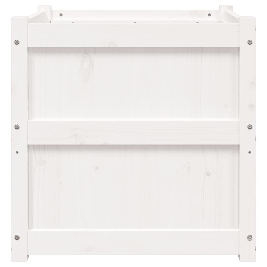 vidaXL Garden Planters 2 pcs White Solid Wood Pine