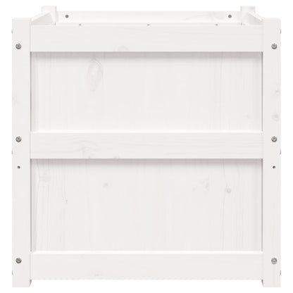 vidaXL Garden Planters 2 pcs White Solid Wood Pine