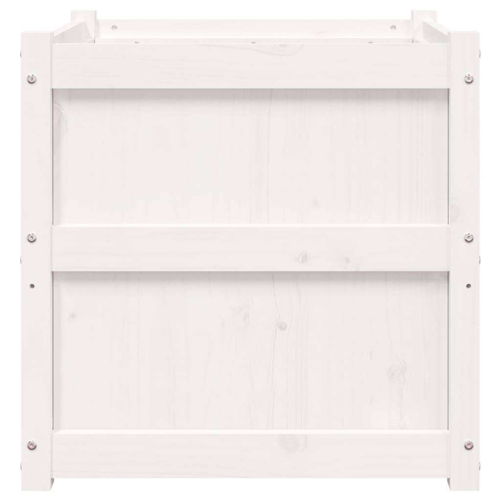 vidaXL Garden Planters 2 pcs White Solid Wood Pine