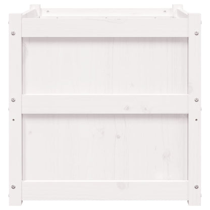 vidaXL Garden Planters 2 pcs White Solid Wood Pine