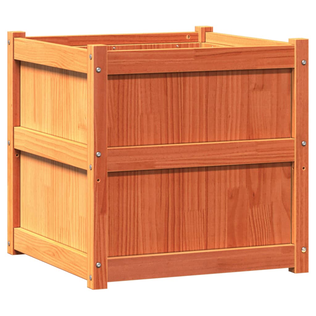 vidaXL Garden Planters 2 pcs Wax Brown Solid Wood Pine