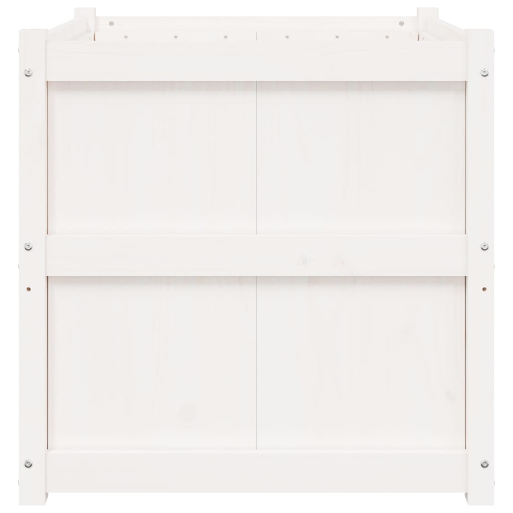 vidaXL Garden Planter White 70x70x70 cm Solid Wood Pine