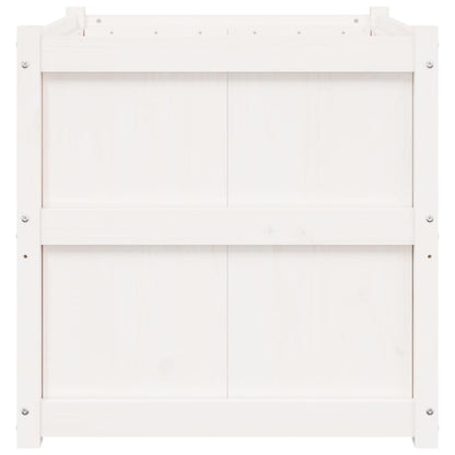 vidaXL Garden Planter White 70x70x70 cm Solid Wood Pine