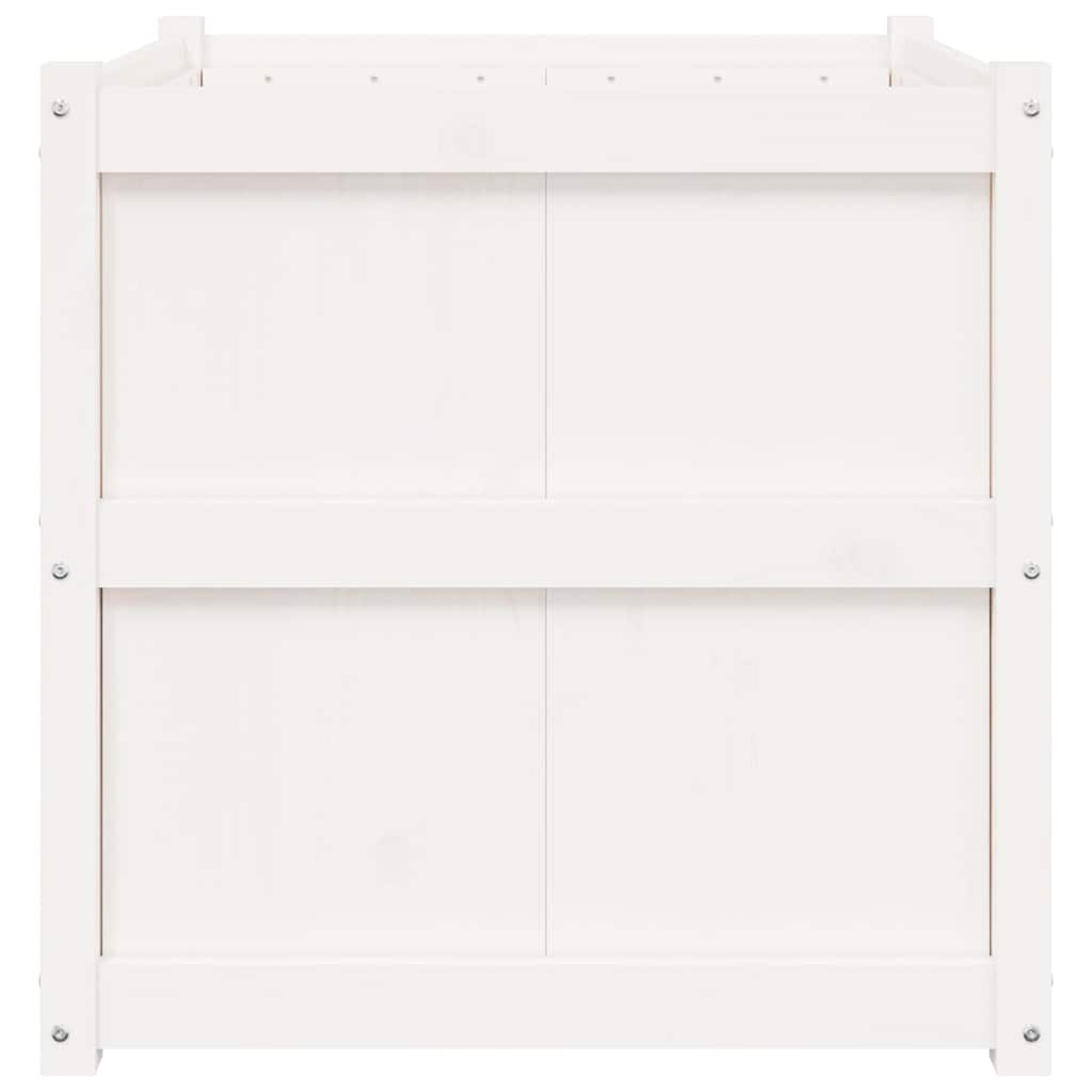 vidaXL Garden Planter White 70x70x70 cm Solid Wood Pine