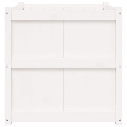 vidaXL Garden Planter White 70x70x70 cm Solid Wood Pine