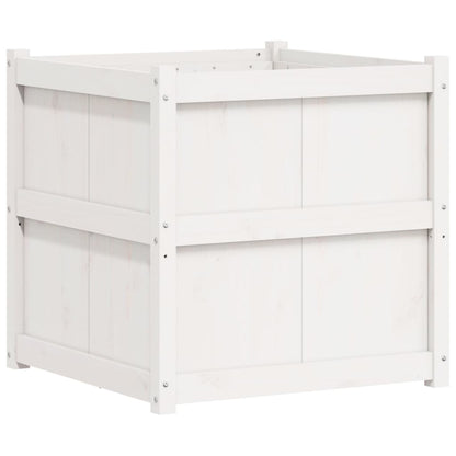 vidaXL Garden Planter White 70x70x70 cm Solid Wood Pine